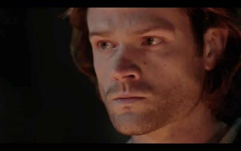 supernatural 1212 sam winchester huh moment stuck in middle