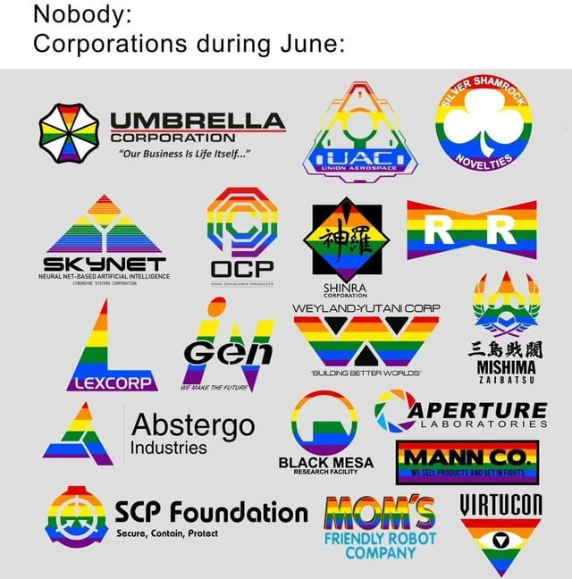 r/lgbt - Imagine of fictional companies did this for Pride Month.