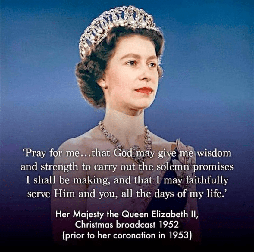 Picture of Queen with 1952 Christmas broadcast prayer