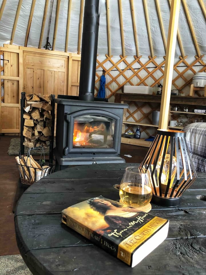 A glass of wine, a book and a fire...time to recharge your soul