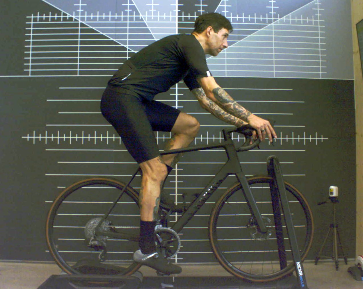 The author sitting on his bike while bike fitting in a labor situation