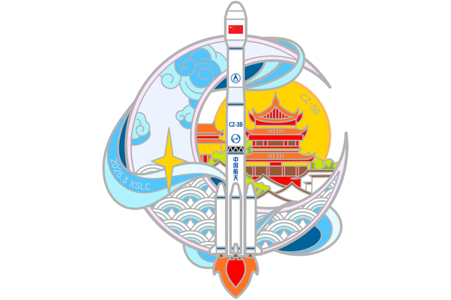 The patch for the Long March 3B/E’s launch mission.