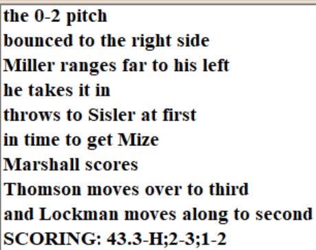 Diamond Mind Baseball Play By Play