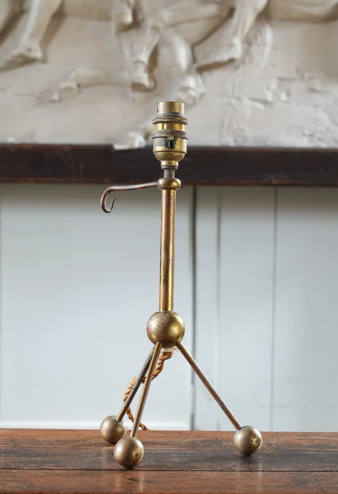 Drew Pritchard, A Brass Tripod Table Lamp, £495