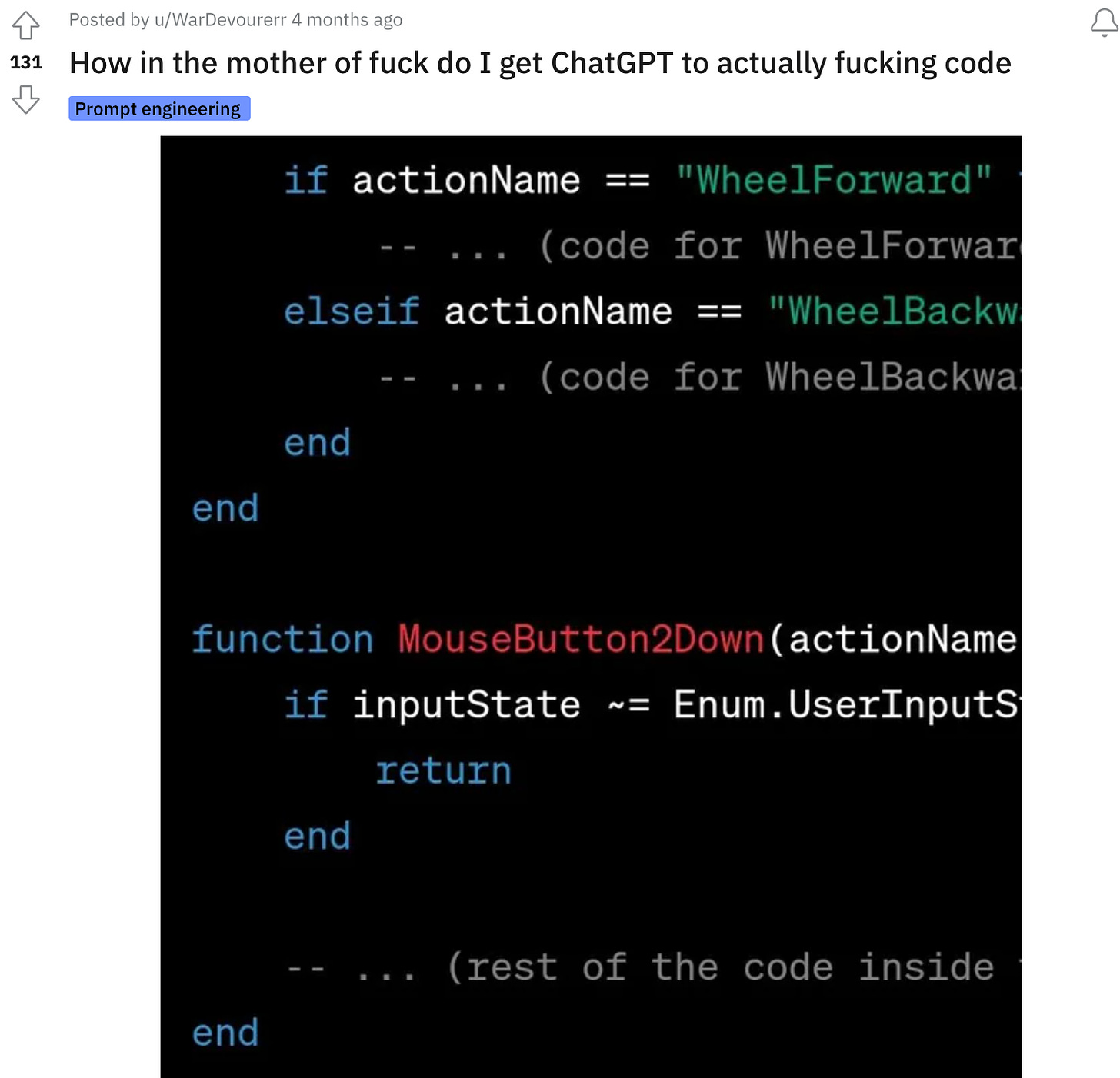 ChatGPT skipping code logic.