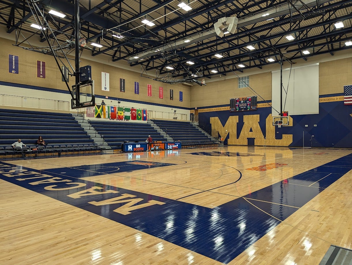 The Leonard Center gym from the ground level