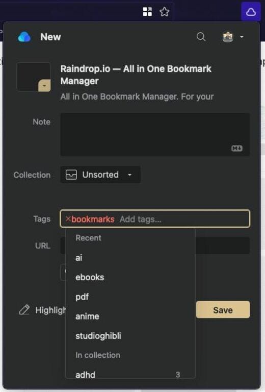 🙋‍♂️ Managing and sharing your bookmarks with Raindrop