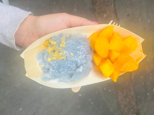 mango sticky rice - khanom krok, borough market london