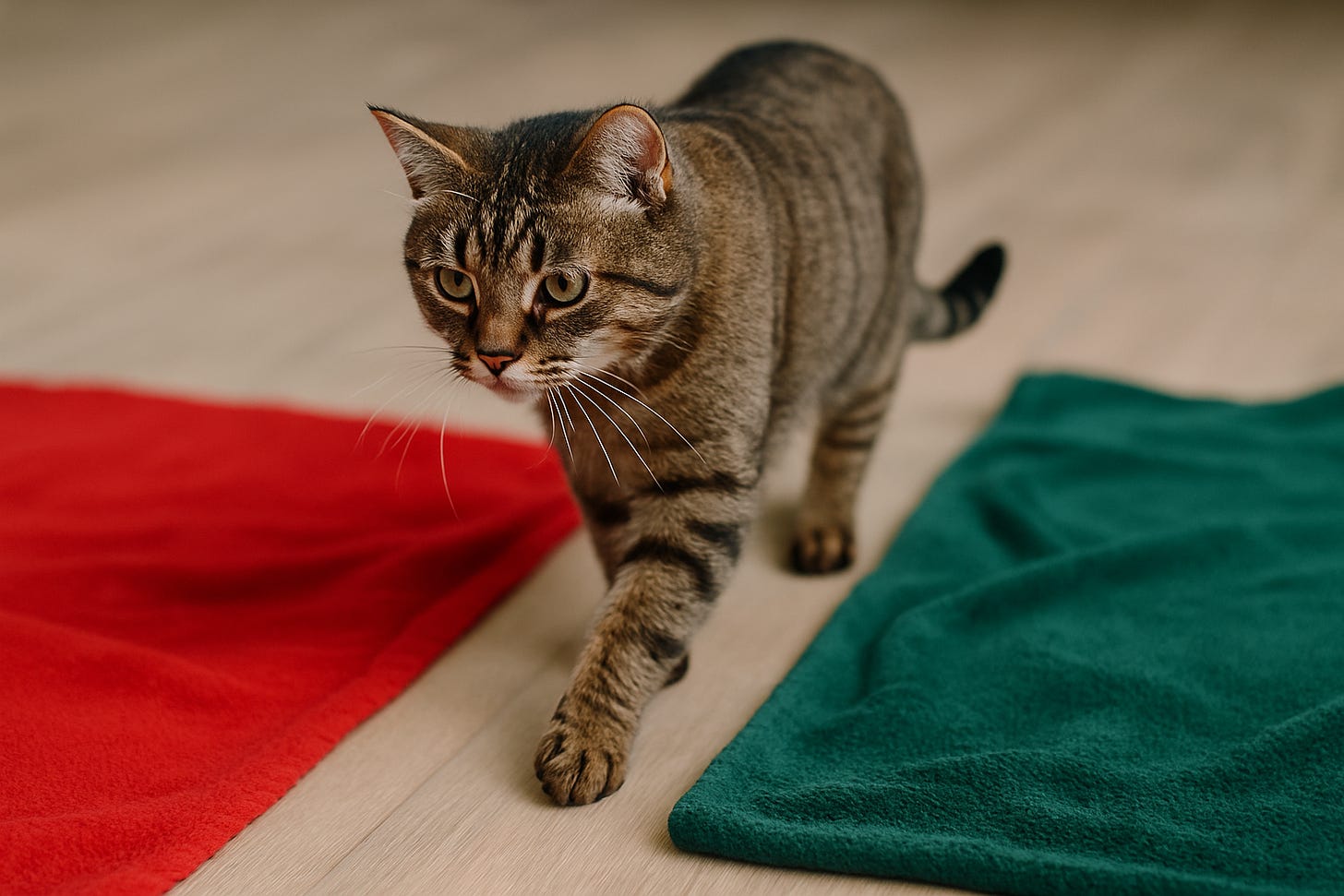 Cat choosing colors