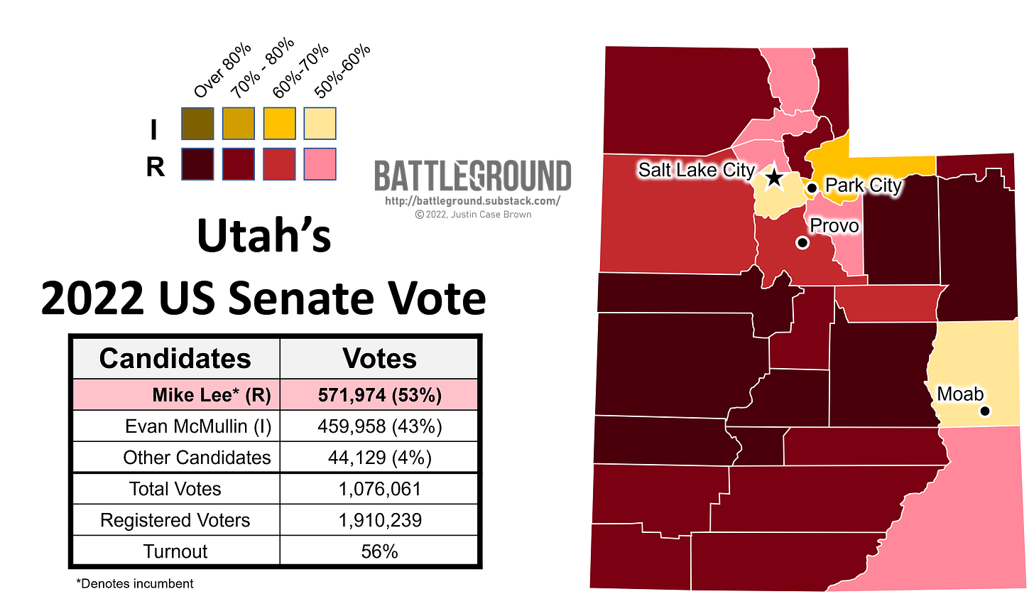 2022 Utah US Senate Voting Map
