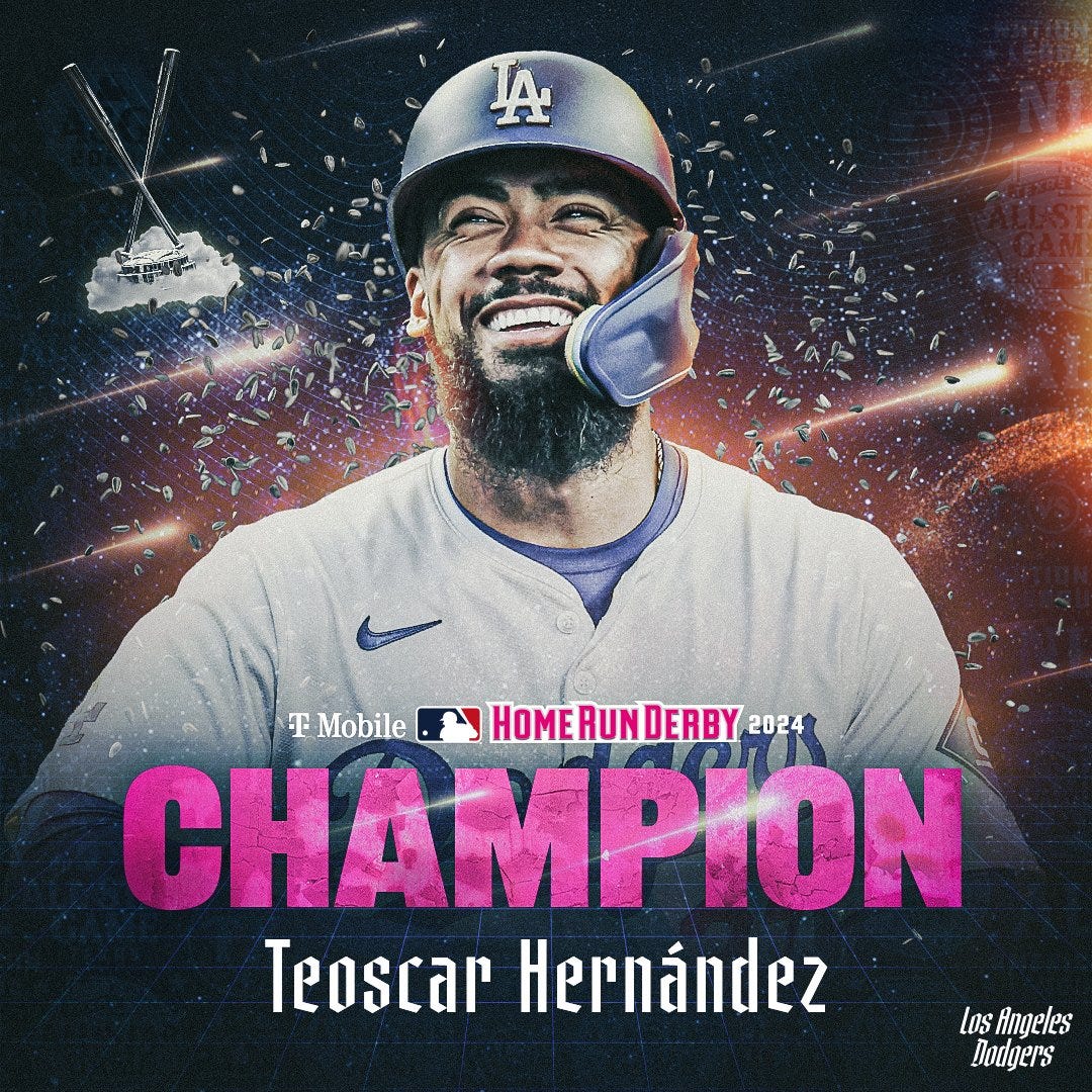 Teoscar Hernández is the 2024 Home Run Derby Champion.