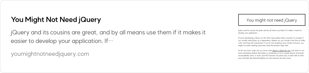 You Might Not Need jQuery