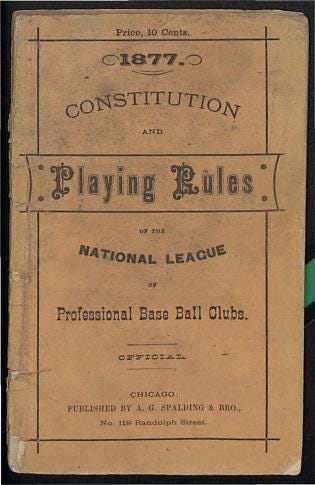 National League Rules 1877