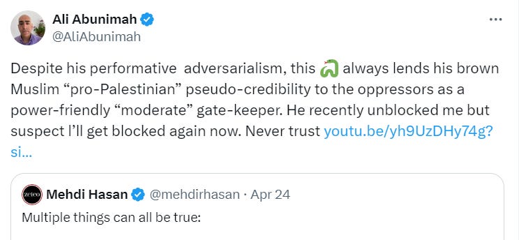 Ali Abunimah Mehdi Hasan tweet