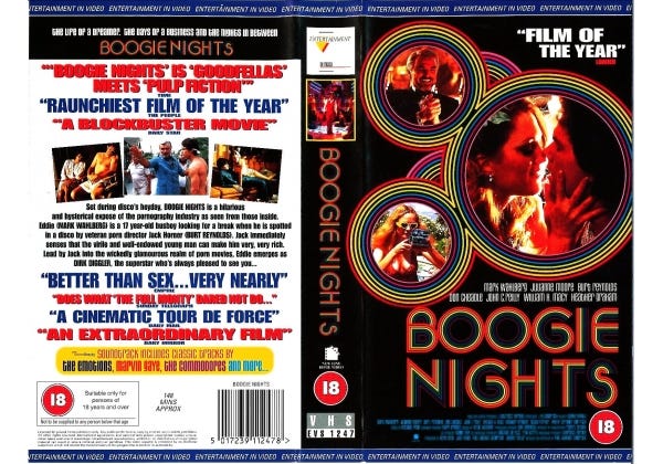 Boogie Nights (1997) on Entertainment in Video (United Kingdom VHS  videotape)
