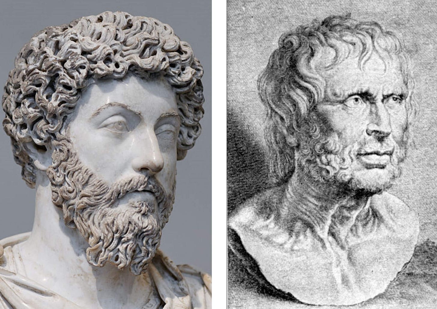 marcus aurelius and seneca side by side