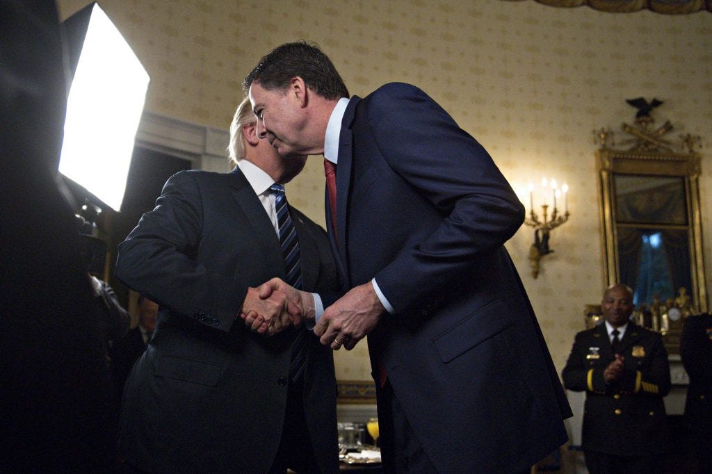 Comey 'disgusted' by Trump hug, considered White House 'not honorable,'  friend says | PBS News