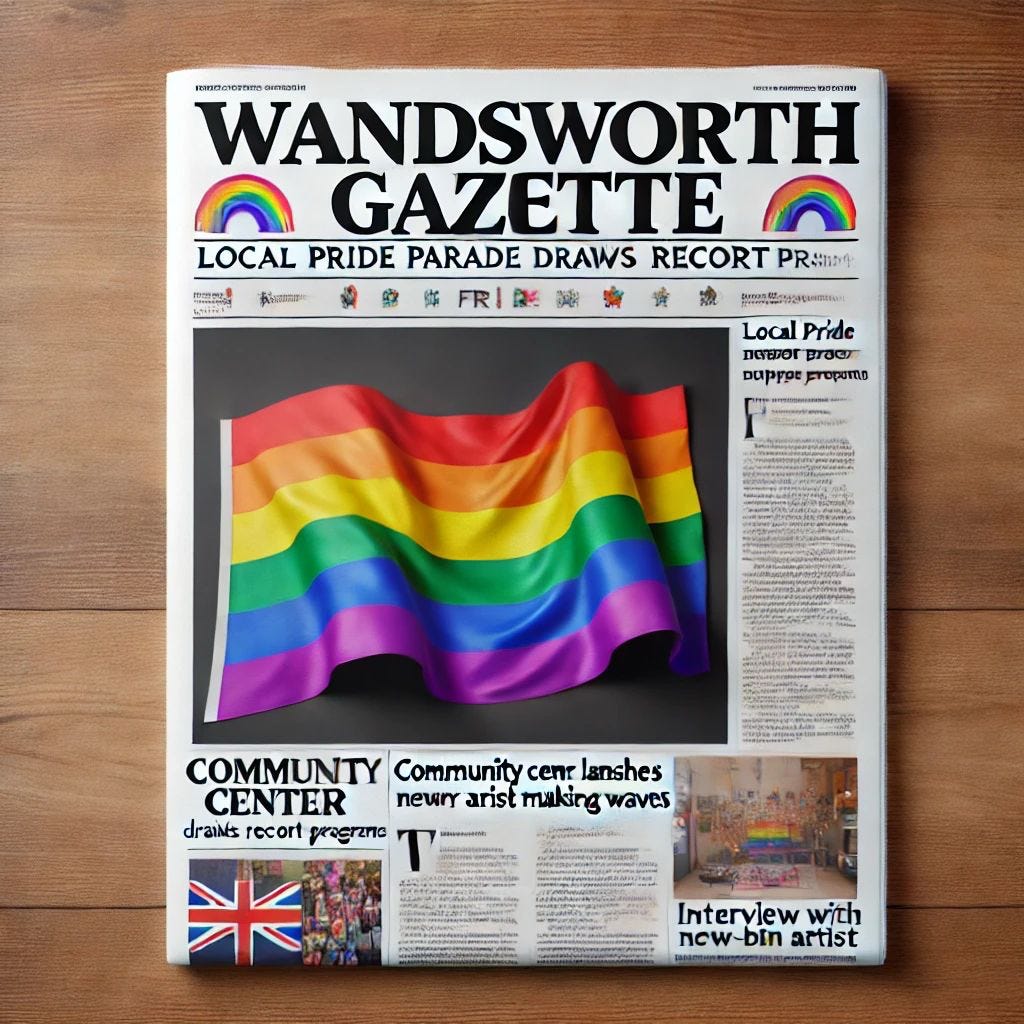 A magazine with a rainbow flag

Description automatically generated