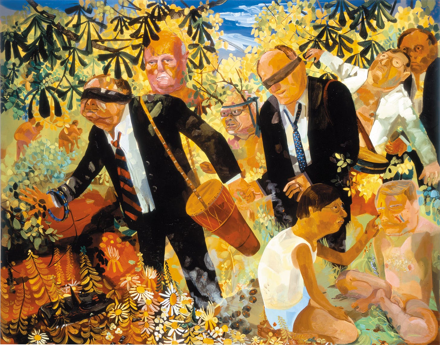 Men’s Retreat, 2005; painting by Dana Schutz