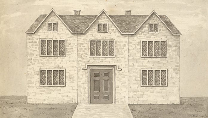 Sayes Court in Evelyn’s era, based on a sketch he drew