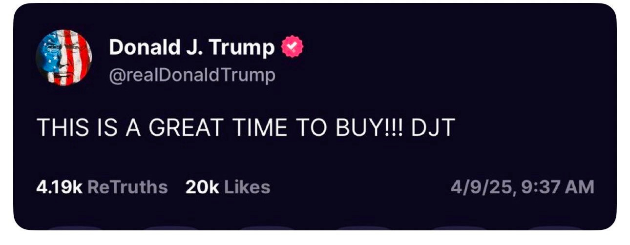 Rep. Steven Horsford on X: "Let's break down what happened in America  today. At 9:37 a.m., Trump told his followers to buy stocks. 🧵👇🏾  https://t.co/M3YMXFL7s6" / X