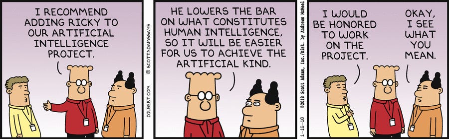 Reaching artificial intelligence meme Dilbert Comics