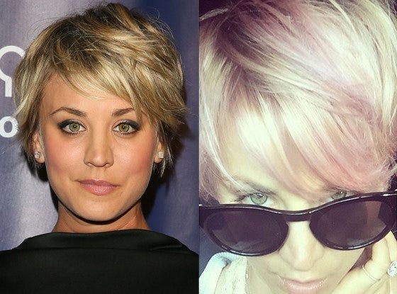 kaley cuoco sweeting pink hair 2015 gossip