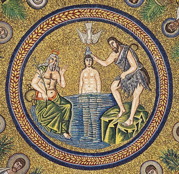 File:Baptism of Christ. Mosaic in Arian Baptistry. Ravenna, Italy.jpg