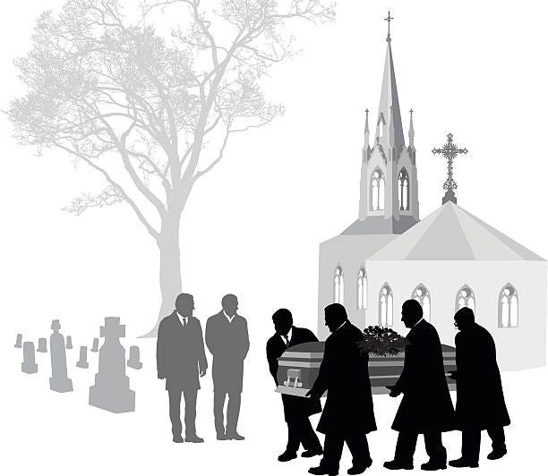 Church Cemetary Stock Illustration - Download Image Now - Funeral, In  Silhouette, Steeple - iStock