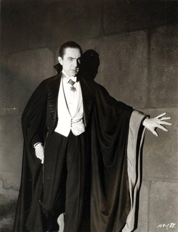  Bela Lugosi as Count Dracula in the 1931 film "Dracula." Universal Studios. (Public Domain)