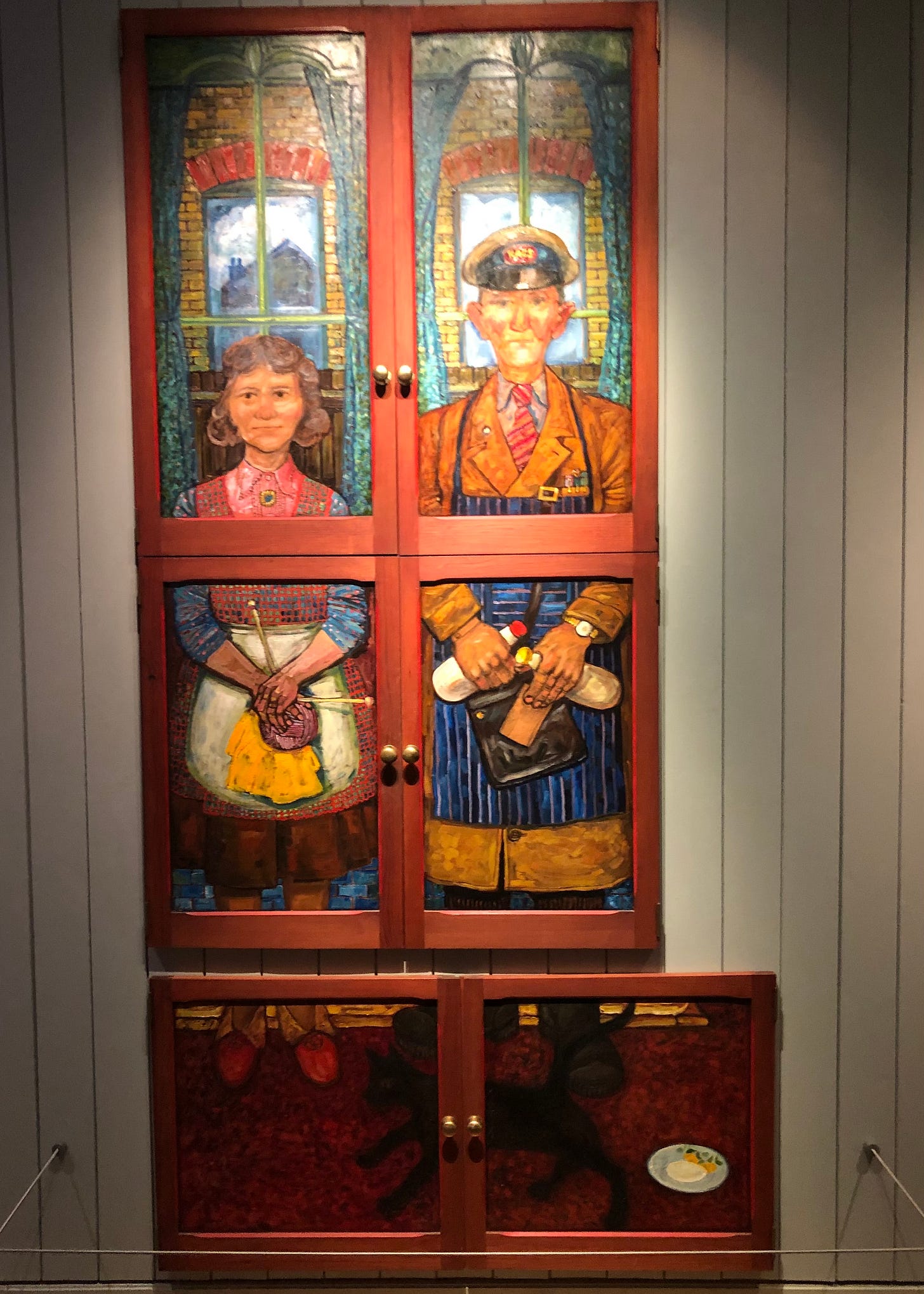 Ethel and Ernest Briggs, painted on cupboard doors by Raymond Briggs