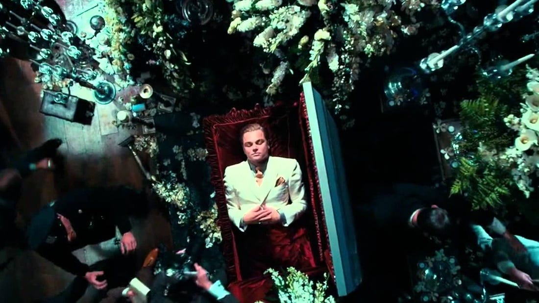 The Great Gatsby 2013 funeral scene.