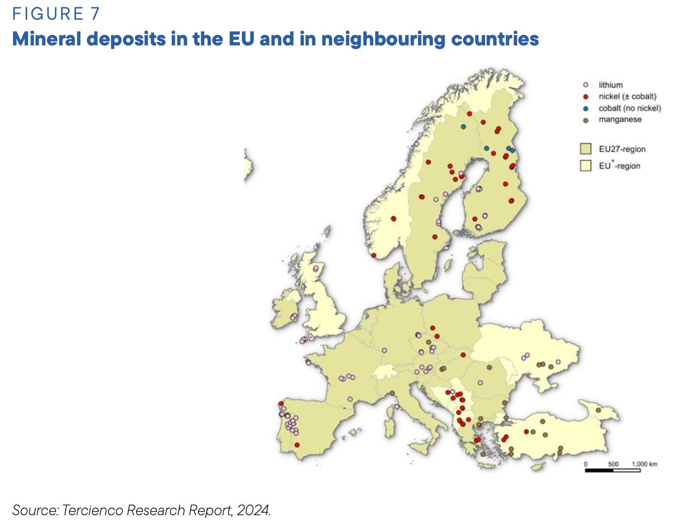 A map of europe with red dots

Description automatically generated