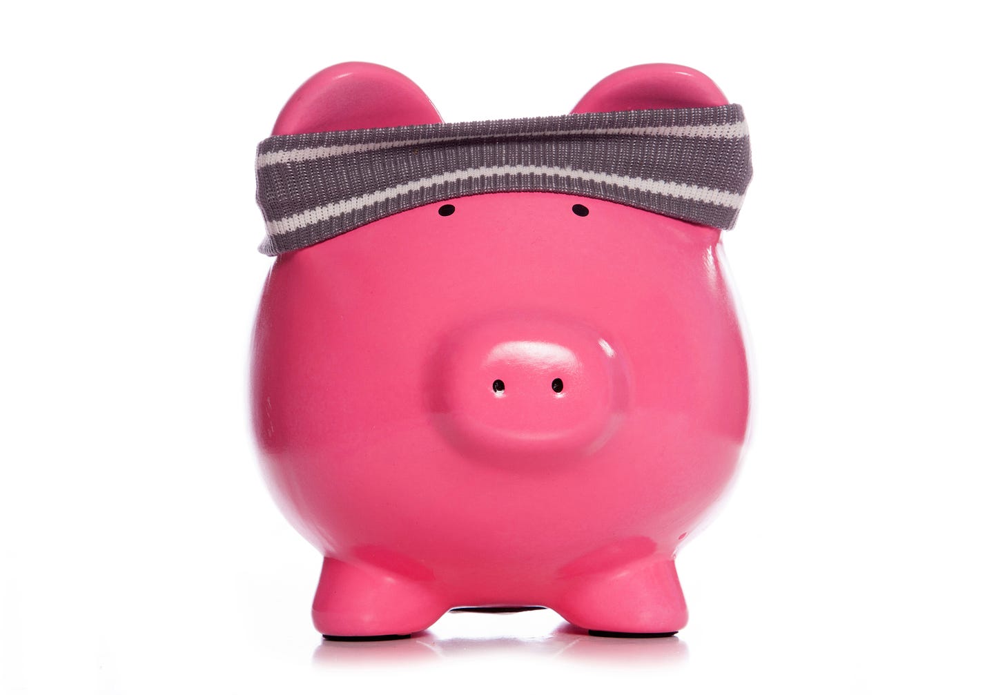 Piggy bank with a sweatband