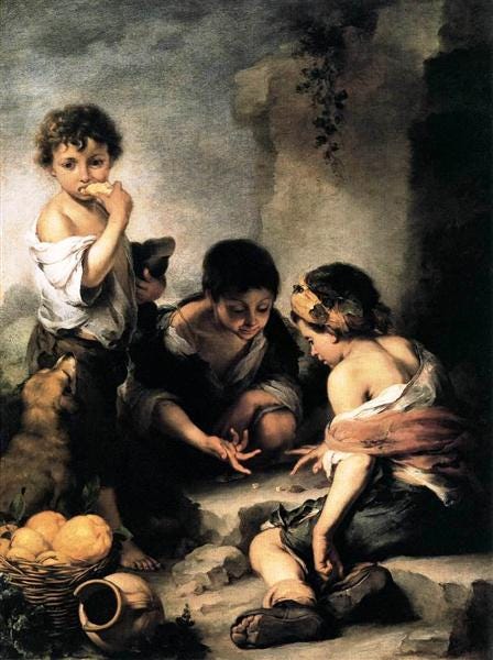 Boys Playing Dice, c.1670 - 1675 - Bartolome Esteban Murillo - WikiArt.org