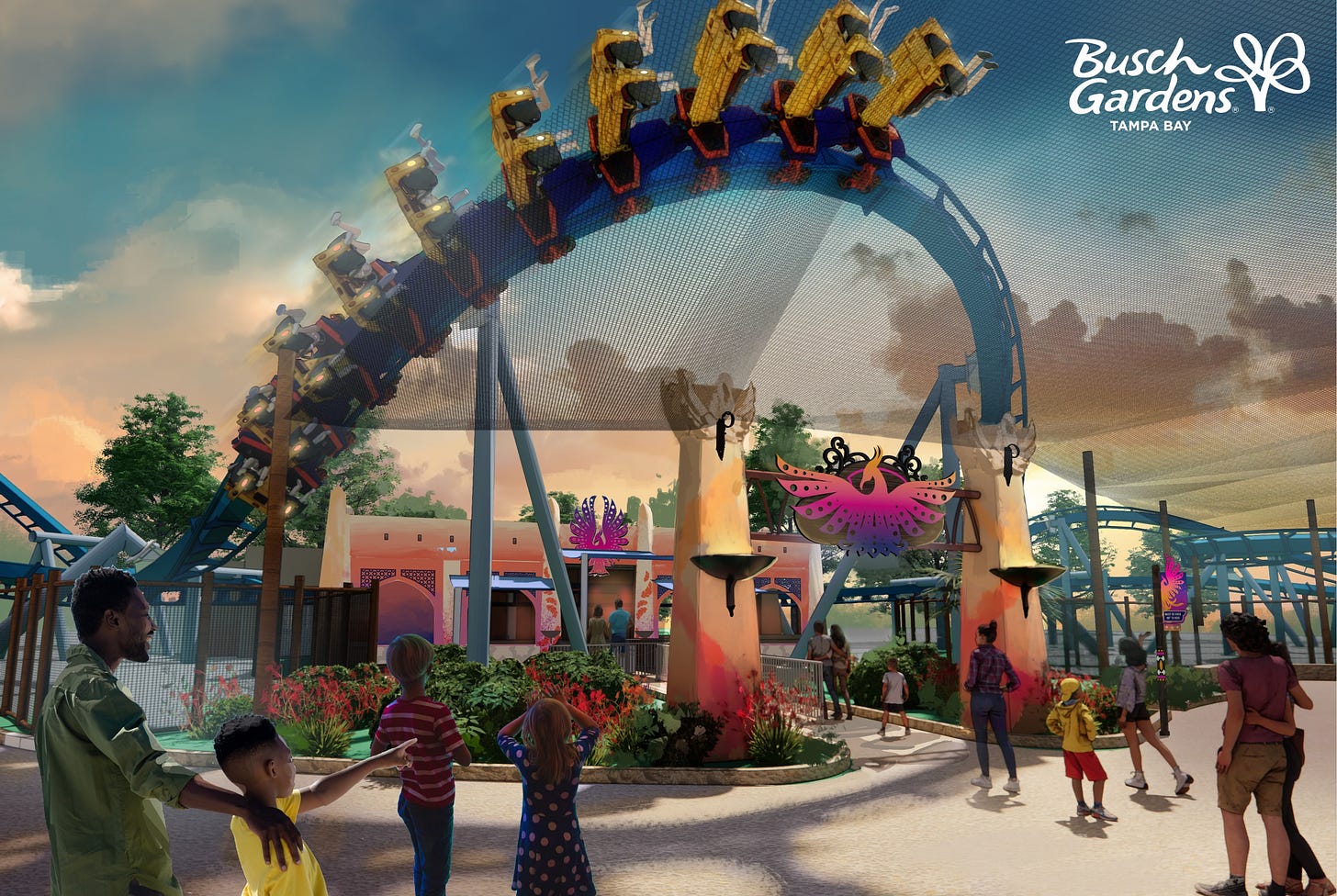Preview of Phoenix Rising coaster at Busch Gardens Tampa