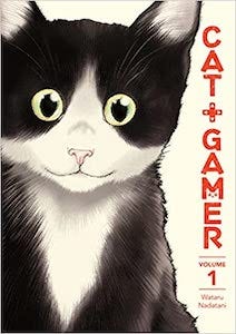 cover of Cat + Gamer showing a graphic of a black and white cat