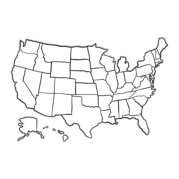 Free vector doodle usa map