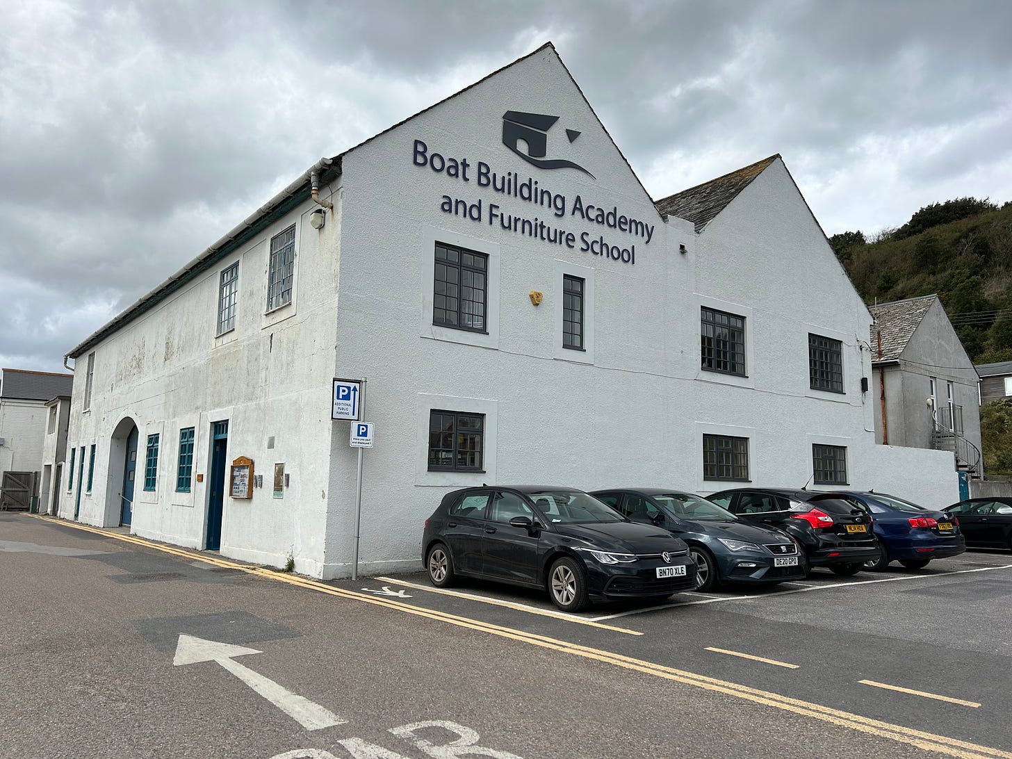 The white building of the Boat Building Academy and Furniture School. Image: Roland's Travelsand 