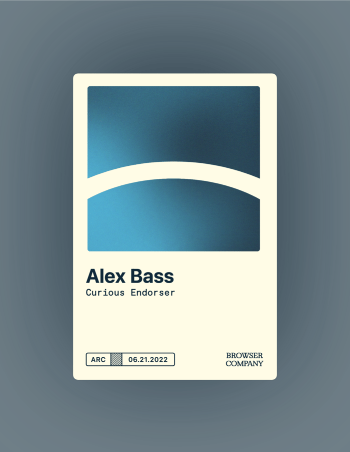 Alex Bass (Arc Browser Membership Card)