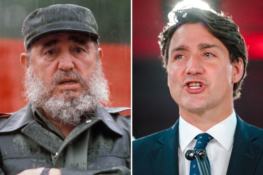 Fidel Castro and Justin Trudeau