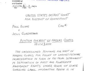 Paul Boyne's Handwritten Habeas Corpus Petition