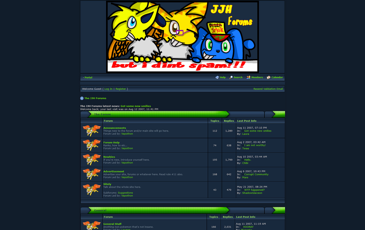 Joey & Jolty’s Home forums from September 2007