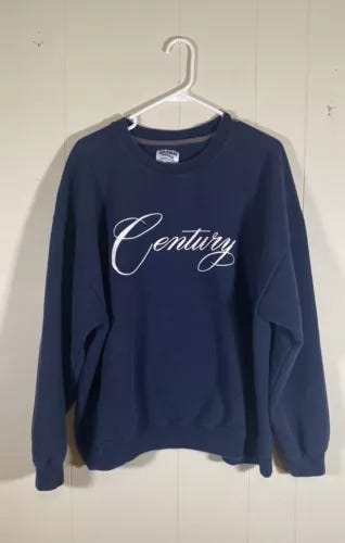 Vintage blue century graphic crewneck sweatshirt men’s size 2XL unisex - Picture 2 of 8