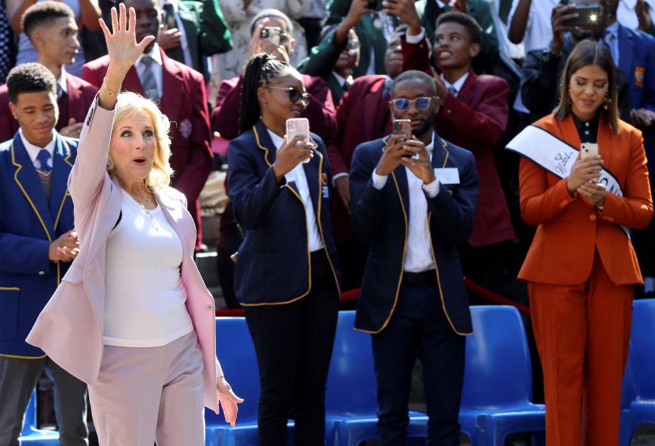 Jill Biden voices kinship with Africans' fight for democracy