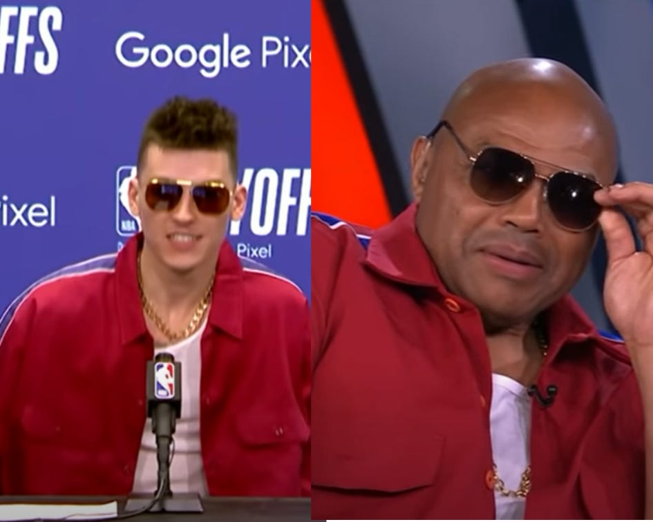 WATCH: Charles Barkley Leaves Shaquille O'Neal in Splits By Hilariously  Copying Tyler Herro's “South Beach” Outfit - EssentiallySports