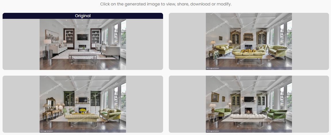 Grid with interior design suggestions from REimagineHome