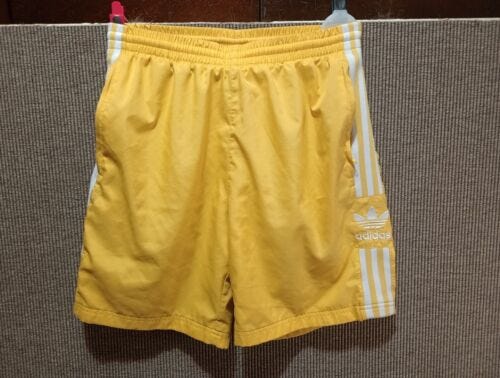 adidas Men's Originals Lock Up Ripstop Track Shorts in Core Yellow-Size Medium  - Picture 2 of 9