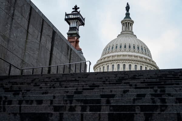 Stairs leading up to the U.S. Capitol in Washington. 
