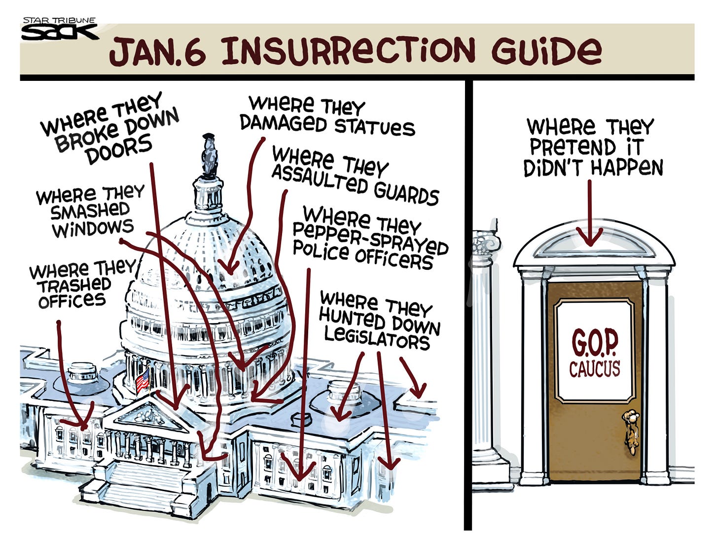 Sack cartoon: A guide to the Jan. 6 insurrection